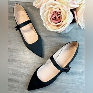 J. Crew Black Flats with Strap Mary Janes